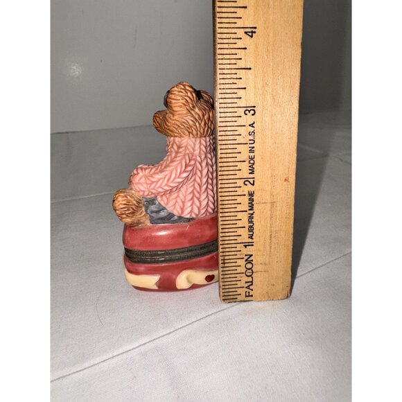 Bear-Themed Ceramic Trinket Box With Mini Bear Figurine By Bearware Pottery - Picture 6 of 6